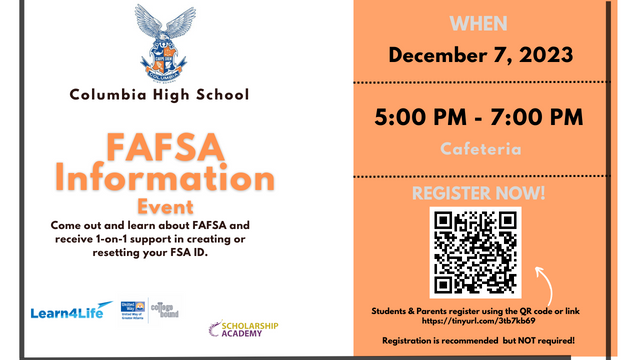 FAFSA Info Night at Columbia High School